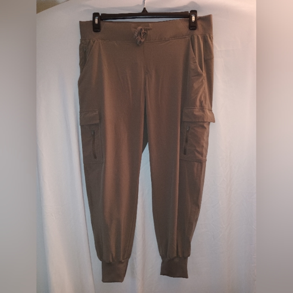 All in Motion Women's Cargo Joggers Mocha Brown Tapered Large